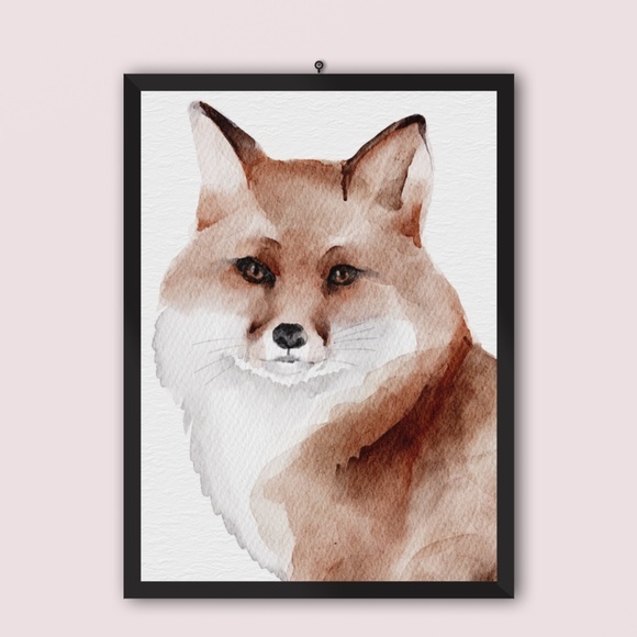 Watercolor Fox Portrait Wall Art Print Poster Unframed - Picture 9 of 15